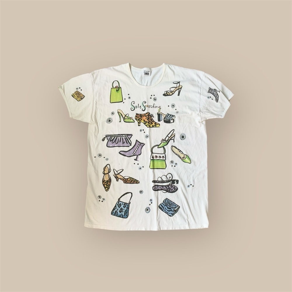 Vintage shoe lovers short sleeve cotton tee one size